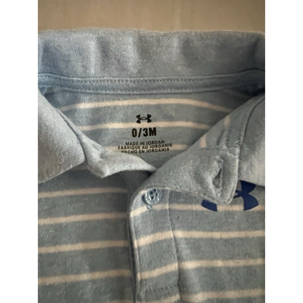 Under Armour Baby Boys 0-3 Months Romper Polo Striped One Piece - Picture 2 of 3